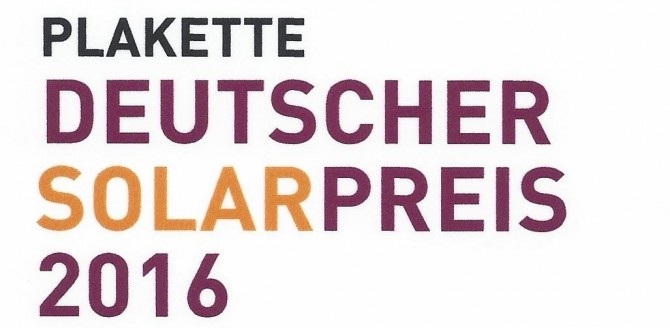 01.11.2016: Henne-Haus erhält Plakette „Deutscher Solarpreis 2016“